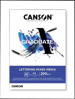 Immagine prodotto di CANSON C31250P029 CANSON Studienblock GRADUATE LETTERING MIXED MEDIA, DIN A3
