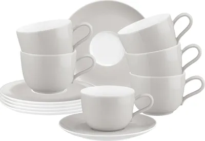 Produktbild von Seltmann Weiden Liberty Pure Colors Kaffeetasse mit Untertasse 260 ml 6er Set - New Grey