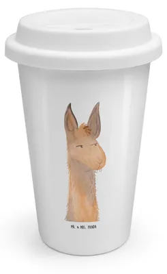 Produktbild von Mr. & Mrs. Panda ToGo Kaffeebecher Lamakopf Genervt - Weiß - Geschenk, Coffee Becher, Lama, To Go, Freundin, Beste, Thermobecher, Azubi, Isolierbecher, Partnerin, Lamas