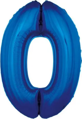 Immagine prodotto di Palloncino in foil "Numero 0", blu, 92 cm