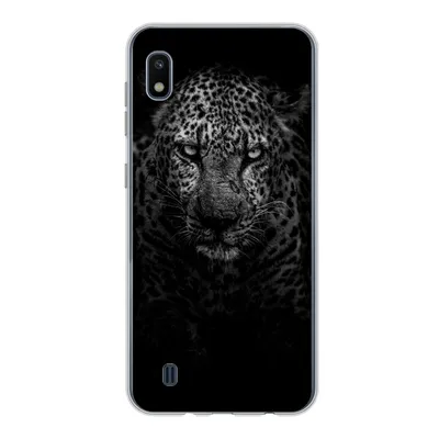 Produktbild von MuchoWow® Handyhülle Schutzhülle Hülle für Samsung Galaxy A10 Leopard - Schwarz - Weiß Silikon Softcase Handy Hülle - Schutzhülle