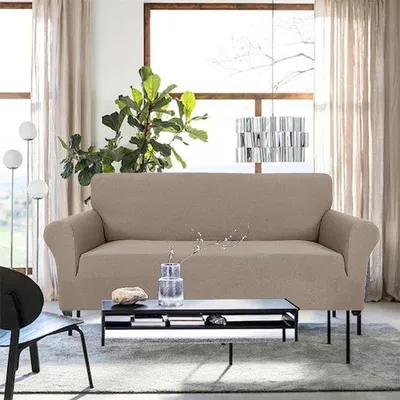 Produktbild von Famanu Stretch-Sofabezug Elastisch - Sand
