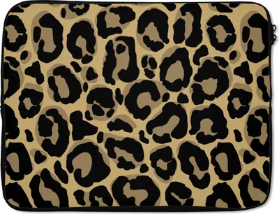 Produktbild von MuchoWow® Laptop Hülle 17 Zoll Laptoptasche Pantherdruck - Muster - Leopard - Zipper - Schutzabdeckung