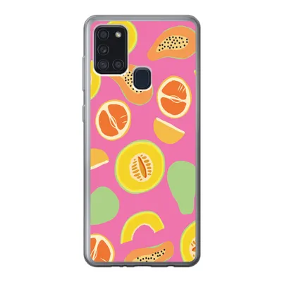 Produktbild von MuchoWow® Handyhülle Schutzhülle Hülle für Samsung Galaxy A21s Obst - Muster - Rosa Silikon Softcase Handy Hülle - Hartschale