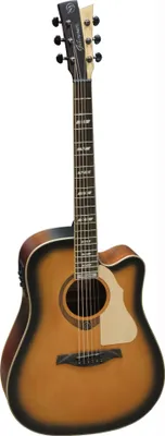 Produktbild von Vintage elektroakustische Gitarre EQ Serie Dreadnought Cutaway 42,9 mm Nullbundbreite