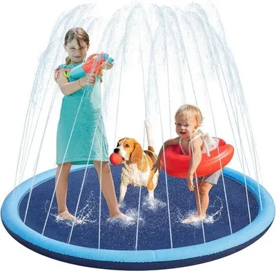 Produktbild von Famanu Hundespielmatte 170 cm - Faltbare Sprinkler-Matte für Hunde