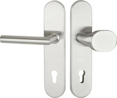 Produktbild von Hermat Langschild-Garnitur 1802 BASIC 02 (Ausführung: Klinke-Knauf, Entfernung: 92 mm) Ausführung: Klinke-Knauf Entfernung: 92 mm