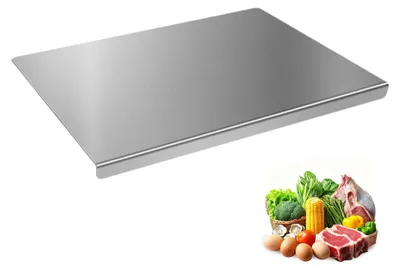 Immagine prodotto di Omgoods - Tagliere in acciaio inossidabile con bordo, per la cucina, 40 x 30 cm