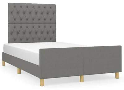 Produktbild von vidaXL Bettgestell ohne Matratze Dunkelgrau 120x190 cm Stoff