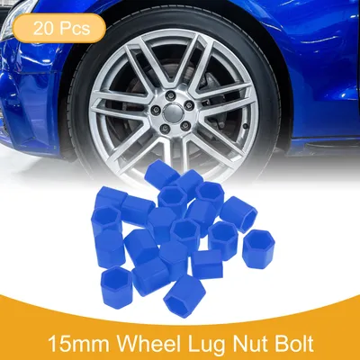 Image de 20 Pièces Écrou De Roue Boulon Jantes Écrou De Pneu Vis Cache-Poussière De Protection D'Écrou En Silicone Bleu 2,2X15X20Mm