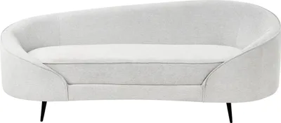Produktbild von BELIANI Sofa Cremeweiß Stoff 2-Sitzer Oval Gebogen Dicke Polsterung mit Metallfüßen Schwarz Freistehend Retro Glamourös für Wohnzimmer Flur Diele
