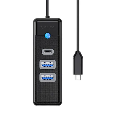 Imagen del producto de Adaptador USB-C de Orico a 2x USB 3.0 + USB-C, 5 Gbit/s, 0,15 m ()