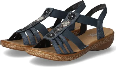 Produktbild von Rieker Morelia Damenschuhe Sandalen Flach Blau Freizeit, Schuhgröße:42 EU