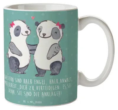 Produktbild von Mr. & Mrs. Panda Tasse Schwesternwunder - Meeresbrise - Geschenk, Dankeschön, Familiengeschenk, Becher, liebe unter geschwistern, geschwisterstreit, beste Freundin