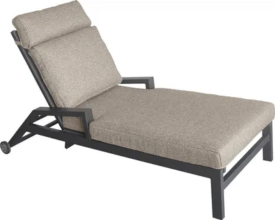 Produktbild von Gartenliege - Anthrazit - Braun - Aluminiumgestell - Textilen - Webstoff - mit Rollen