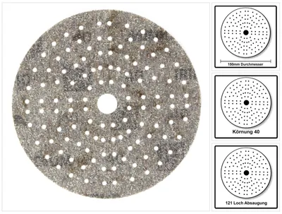 Produktbild von Mirka IRIDIUM Schleifscheiben Grip 150mm K40, 50Stk. ( 246CH05040 )