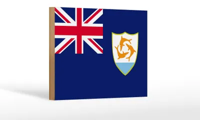 Produktbild von Holzschild Flagge Anguillas 18x12cm Flag of Anguilla