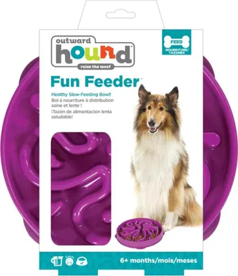 Produktbild von Outward Hound Anti-Schling-Napf für Hunde Slo Bowl Blume Lila 1579