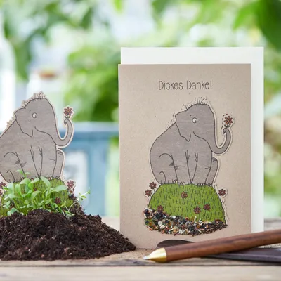 Image de Carte de remerciement « Un grand merci » - Carte à planter avec motif