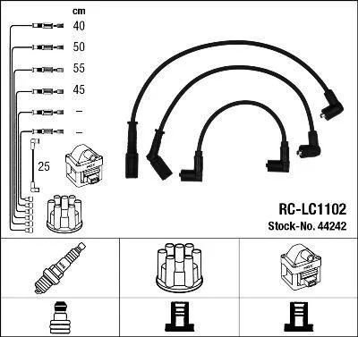 Produktbild von NGK 44242 Zündkabelsatz Zündleitungssatz für LANCIA DEDRA (835)