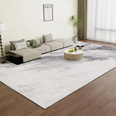 Produktbild von Teppich Flauschig Waschbar Groß Hellgrau 240x340 Moderne Gestaltung