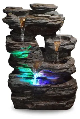 Immagine prodotto di Fontana da interno - Effetto pietra - Illuminazione LED - Altezza 35 cm