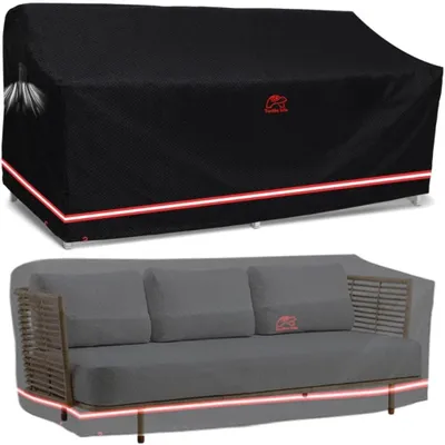 Produktbild von Gartenbankabdeckung Bankschutzhülle Gartensofahülle - Wasserdicht - 213 x 94 x 89 cm - Schwarz - Für Drei- bis Vierersitze