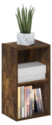 Bücherregal 2 Ebenen, offenes Regal, 22,86x30,48x53,34 cm, Bernsteingrau