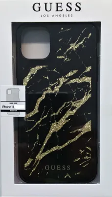 Produktbild von Guess Hardcase Glitter Marble Glass f. Phone 11 Pro schwarz-gold Cover Hülle