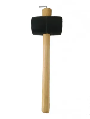 Produktbild von Gummihammer mit Hering Auszieher 31cm Camping Outdoor Hammer Holzgriff 290g