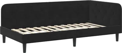 Obrázok produktu pre vidaXL Rohový rám postele Čierny 100 x 200 cm Zamat