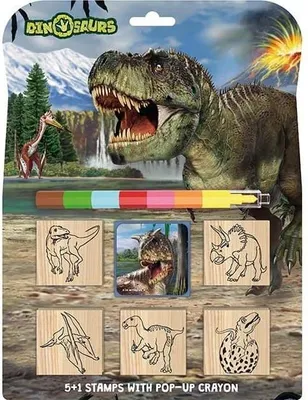 Obrázek produktu pro Dinosauři - Razítka 5+1 s voskovkou