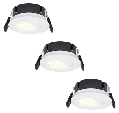 Produktbild von hoftronic LED Einbaustrahler 8W 570lm 2700K IP65 Weiß 3er Set
