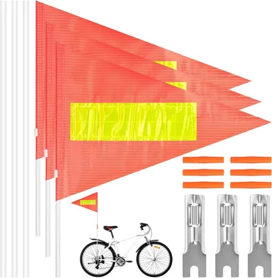 Obrázok produktu pre Detské vlajky na bicykel, 3-dielne, reflexné, nastaviteľné, bezpečnostné vlajky pre deti