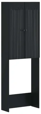 Produktbild von vidaXL Toilettenschrank ALKMAAR Schwarz 66 x 25,5 x 190 cm