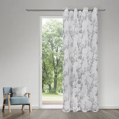 Produktbild von Ösenvorhang "Sizilien" blickdicht mit floralem Muster 140cm x 245cm