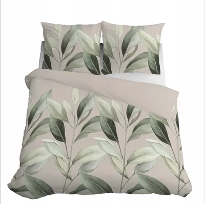 Produktbild von Detexpol Baumwollsatin Bettwäsche 160x200 Blätter Grün Herbst