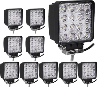 Produktbild von Greenmigo 10X 48W LED Scheinwerfer Flutlicht Rückfahrscheinwerfer IP67 Wasserdicht Arbeitsscheinwerfer 12V 24V