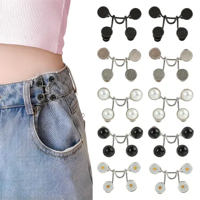 Hosenclip-Set 10 Stück, verstellbare Jeansknöpfe, 5 Designs, ohne Nähen