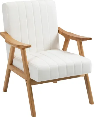 Produktbild von Polstersessel Loungesessel In Samtoptik Mit Armlehnen, Skandi-Design, Creme, 68X74X82Cm