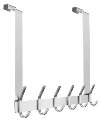 Produktbild von Türgarderobe Türhaken Garderobenhaken - Edelstahl - 6 Haken - Silber - Für Außentür und Badezimmer