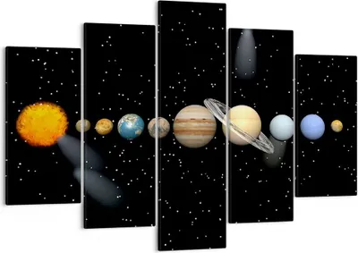 Produktbild von Bild auf Leinwand - Leinwandbild - Universum Galaxie Planeten Sterne - 150x100cm - Wand Bild - Wanddeko - Leinwanddruck - Bilder - Kunstdruck - Leinwand bilder - Wandkunst - EA150x100-1486
