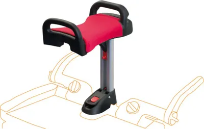 Produktbild von Lascal Saddle für BuggyBoard Maxi, einklappbarer und abnehmbarer Sitz, Kinderwagen Zubehör für Maxi-Modelle ab 2011, bequeme Sitzmöglichkeit für Kinderbuggys, rot rot 1 Stück (1er Pack)