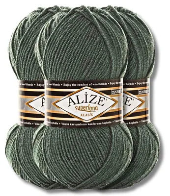 Obrázek produktu pro Alize 3x 100g Superlana Klasik, příze, univerzální barva, vhodná pro háčkování a pletení (469)