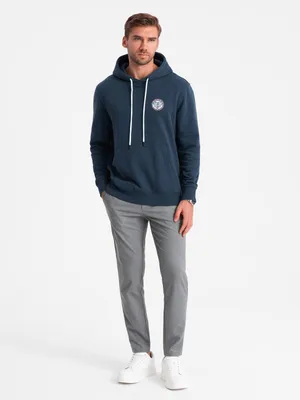 Imagen del producto de Sudadera con capucha para hombre, color azul oscuro, talla M
