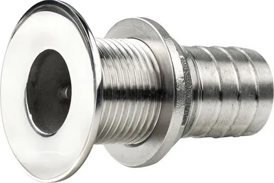 Produktbild von VETUS flacher Edelstahl-Hautdurchgang mit Schlauchtülle 2" x 89 mm