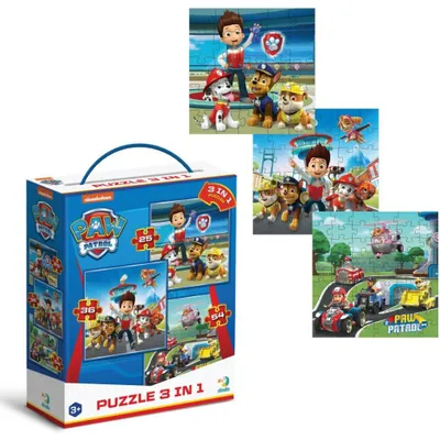 Obrázek produktu pro Paw Patrol 3 v 1 – puzzle, hřiště, 25, 36, 54 dílků, DODO, 200579
