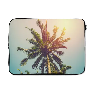 Produktbild von MuchoWow® Laptop Hülle 14 ZollPalme - Sommer - Tropisch - Sonne Laptoptasche - Laptoptasche - Stoßsicher - Schutzhaube