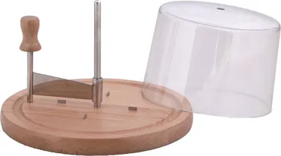 Image de Trancheur à fromage - planche en bois avec cloche
