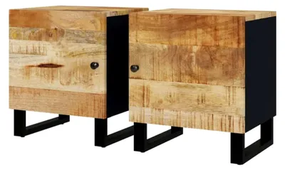 Produktbild von Nachttische, 2 Stück, 40 x 33 x 46 cm, aus Mangoholz, stabil